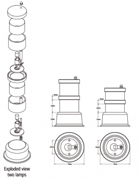 Toplight Tower 3 fach rt/ws Chrom