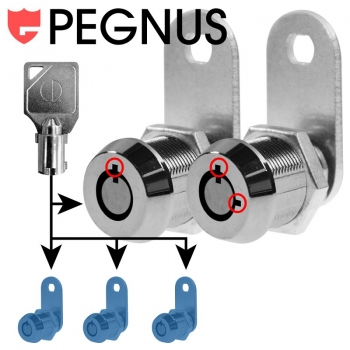 Automaten Service Schloss Set Pegnus KA- Länge 16 mm - 5/8" 16 mm - 7/8" 28,6 mm - 1 1/8"