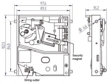 Münzprüfer mechanisch L10 2,- CHF