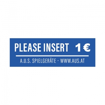 Aufkleber Einwurf 1 Euro 30 x 10 mm, 5 Stück