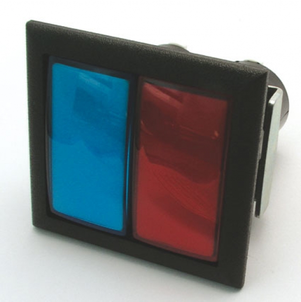 Doppel Leuchttaster quadratisch 52,5x52,5 mm Low Profil
