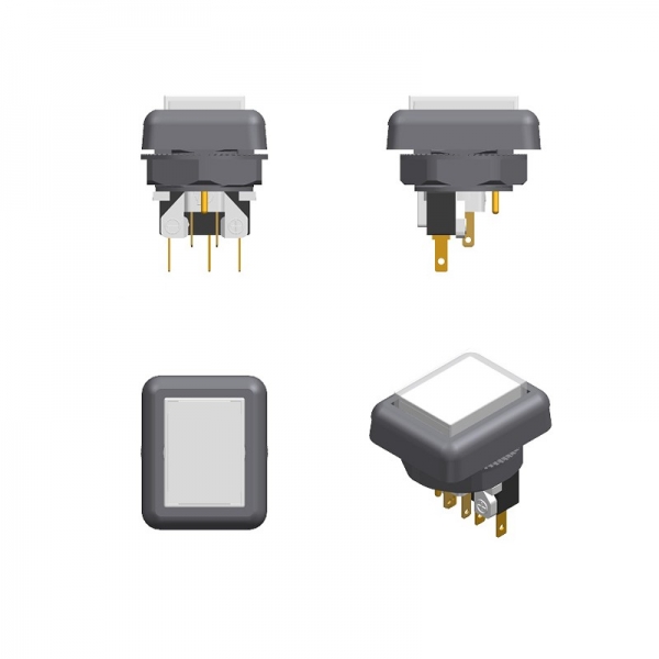 Drucktaster mit Beleuchtung rechteckig 34x27.7 mm