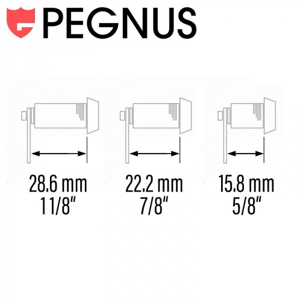 Automaten Service Schloss Set Pegnus KA- Länge 16 mm - 5/8" 16 mm - 7/8" 28,6 mm - 1 1/8"