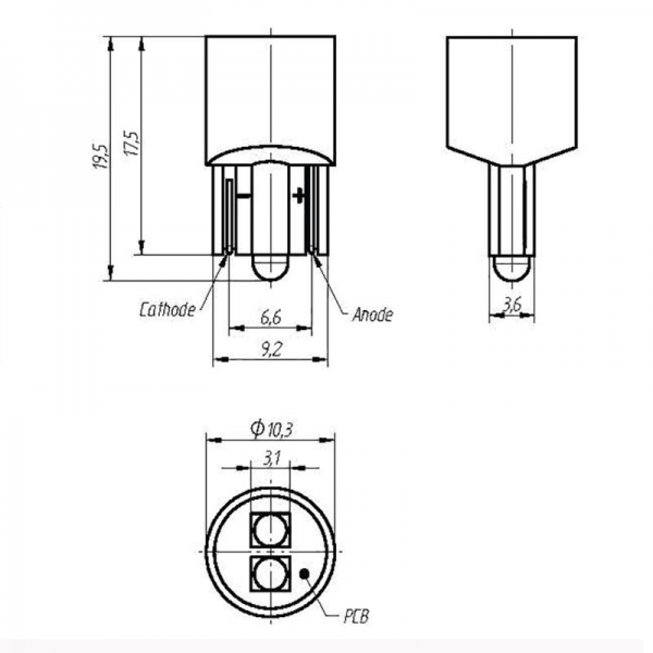 LED mit T10 Lampensockel 12 Volt