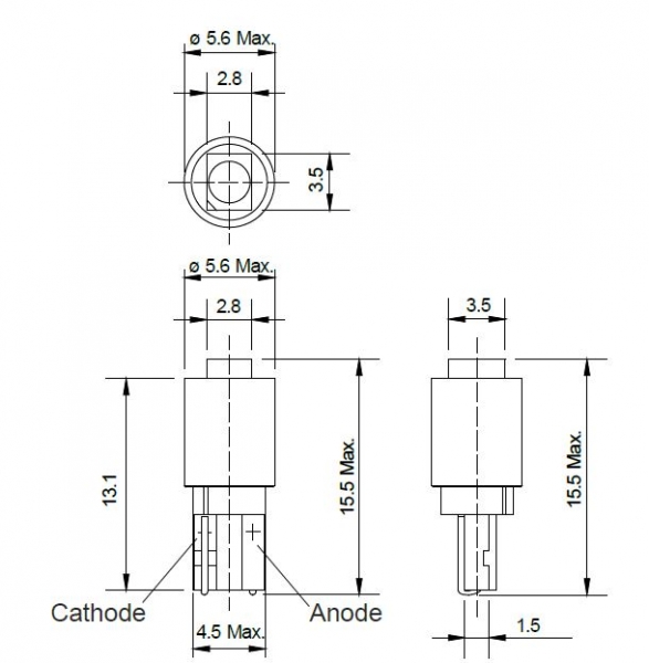 LED mit T5 Lampensockel 12 Volt