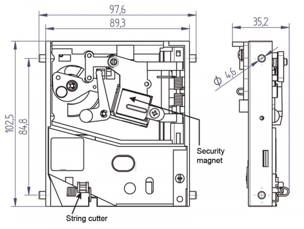 Münzprüfer mechanisch L10 2,- CHF