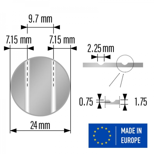 Profil Jeton I5 24 x 1.75 mm 2S 100 Stück