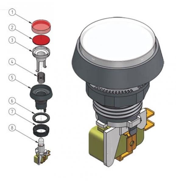 Illuminated Push Buttons 44 mm round