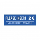 Aufkleber Einwurf 2 Euro 30 x 10 mm, 5 Stück
