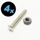 4 Stück Schrauben M4x27mm schlitzloser Halbrundkopf